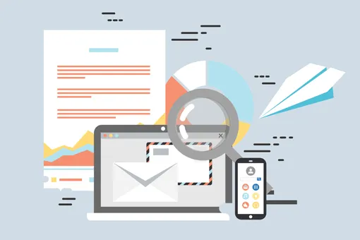 dominio-e-email Computer con aperto un programma per la posta elettronica
