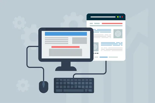 sito-per-aziende Computer con un programma per creare siti web