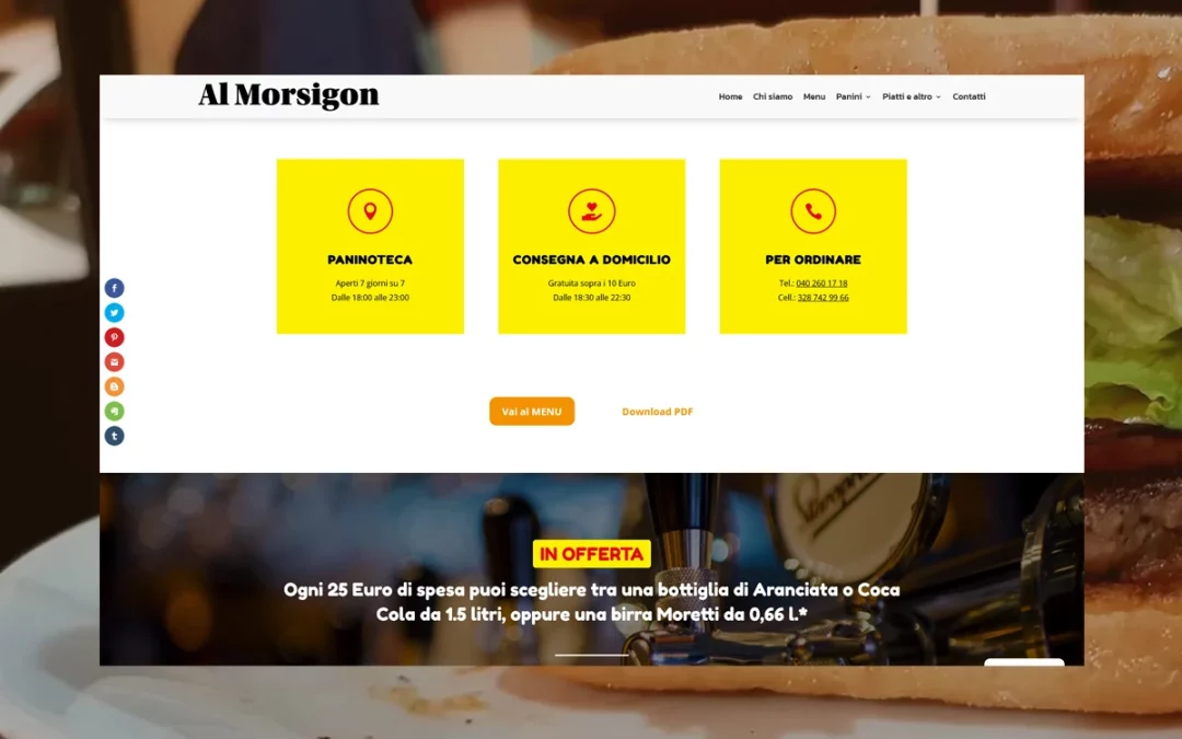 Sito web per Paninoteca Al Morsigon