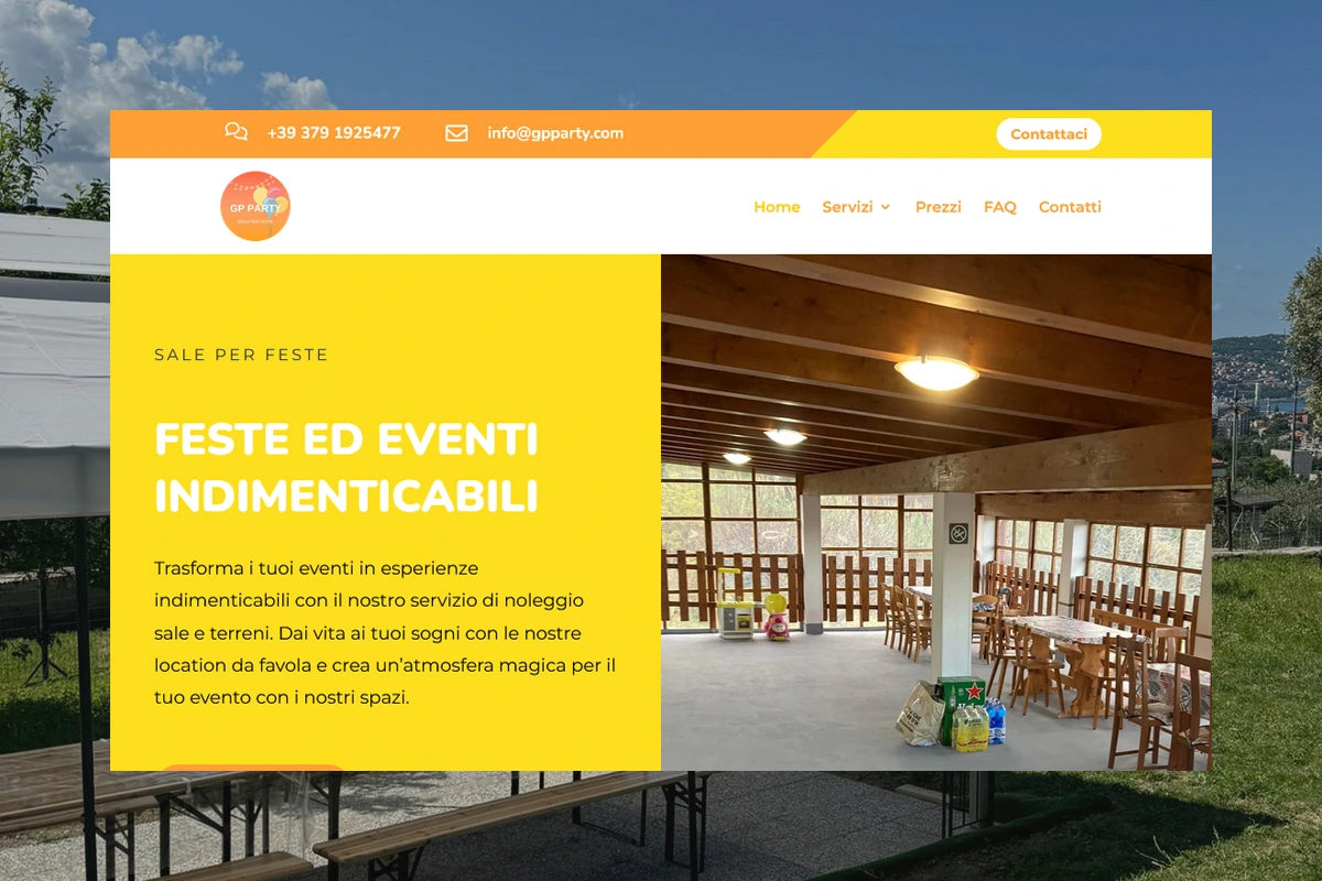 GP Party – Sito web per feste ed  eventi